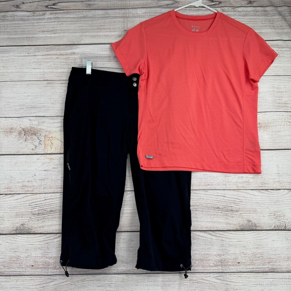 Columbia‎ Capri Pants and Performance Shirt Womens M Shirt/10 Pants Pink Black